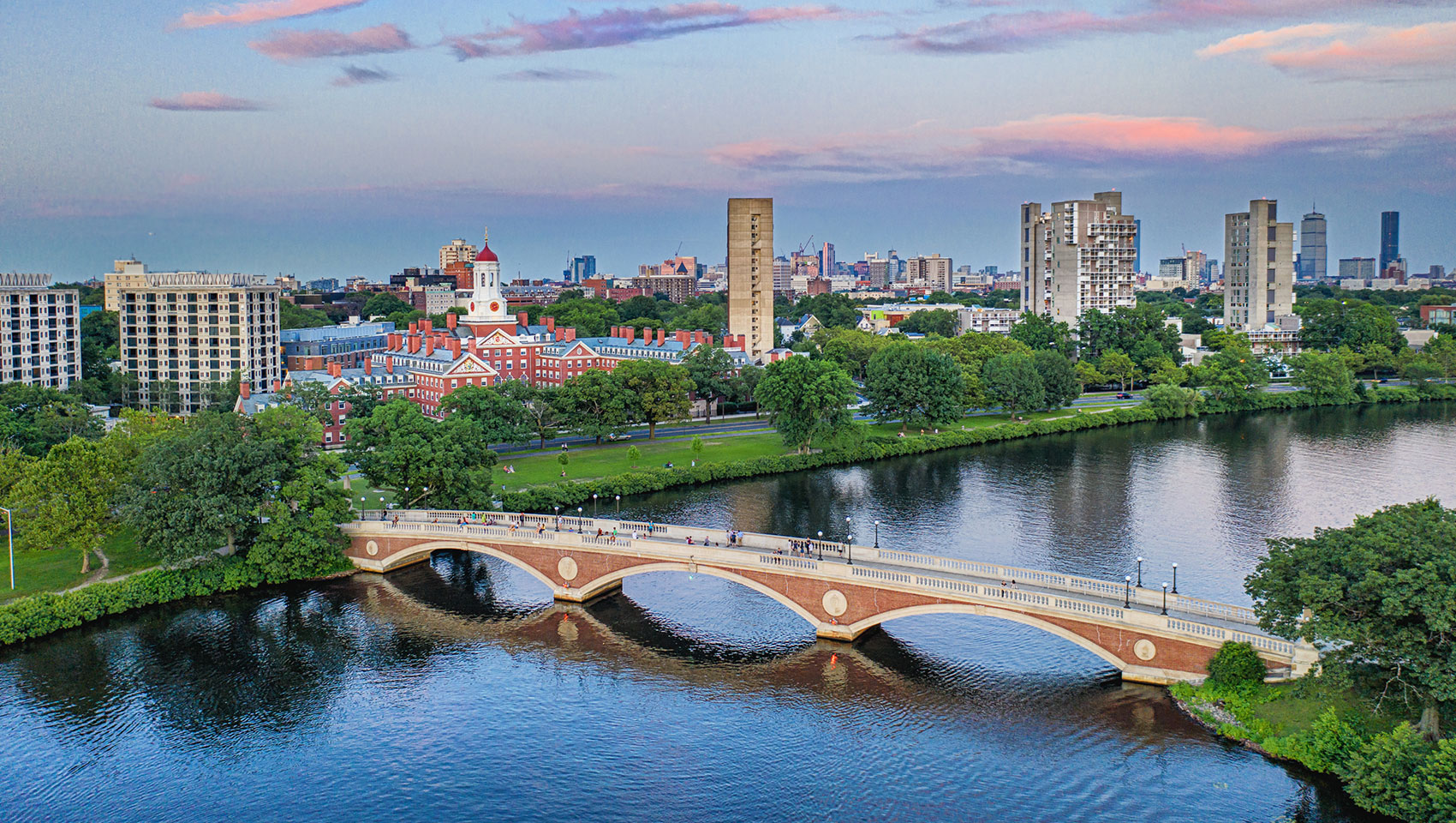 View of riverfront from our Cambridge hotel