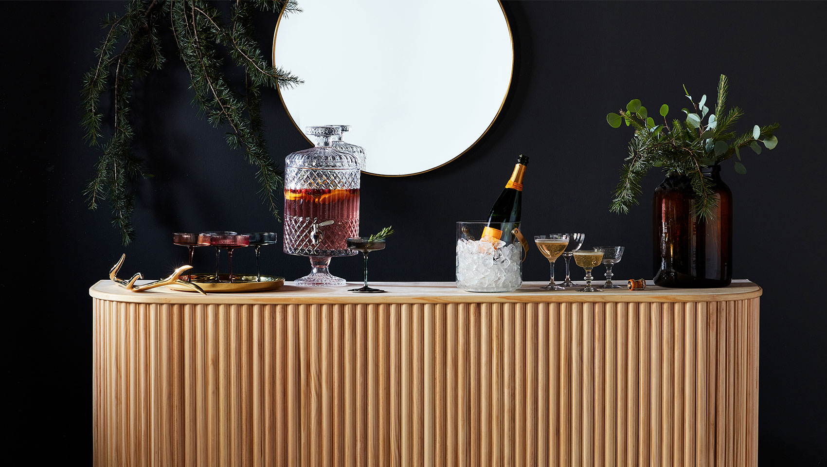 Cocktails and drinks on a bar