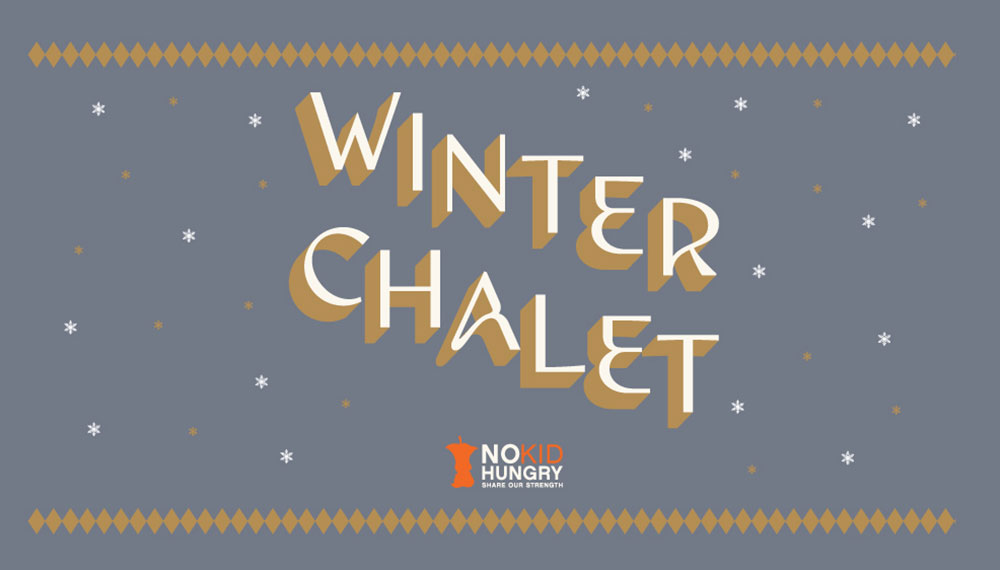 Image that says Winter Chalet, No Kids Hungry